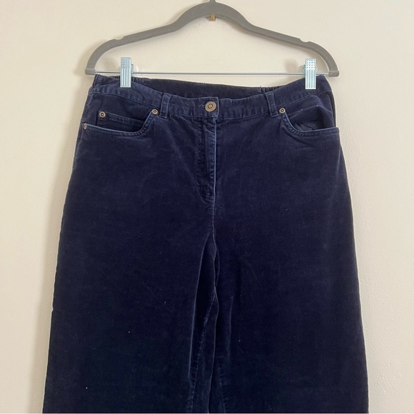 Ruby Rd. Womens Black Straight Leg Jeans Velvet Navy Blue 8 Cotton Work Preppy - Picture 2 of 13